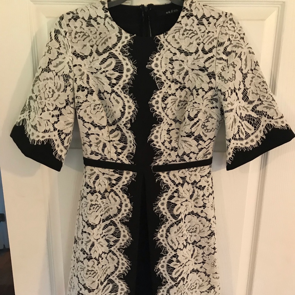 Ark & Co. Black dress with white lace